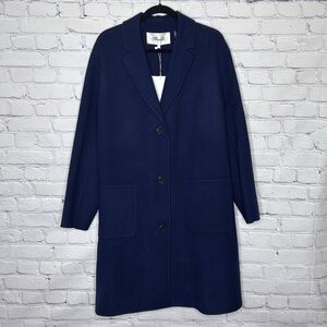 NWT Diane Von Furstenberg Piper Wool-Blend Felt Coat Size Large